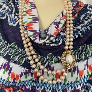 Vintage Miriam Haskell 15” two strand 7mm  pearls